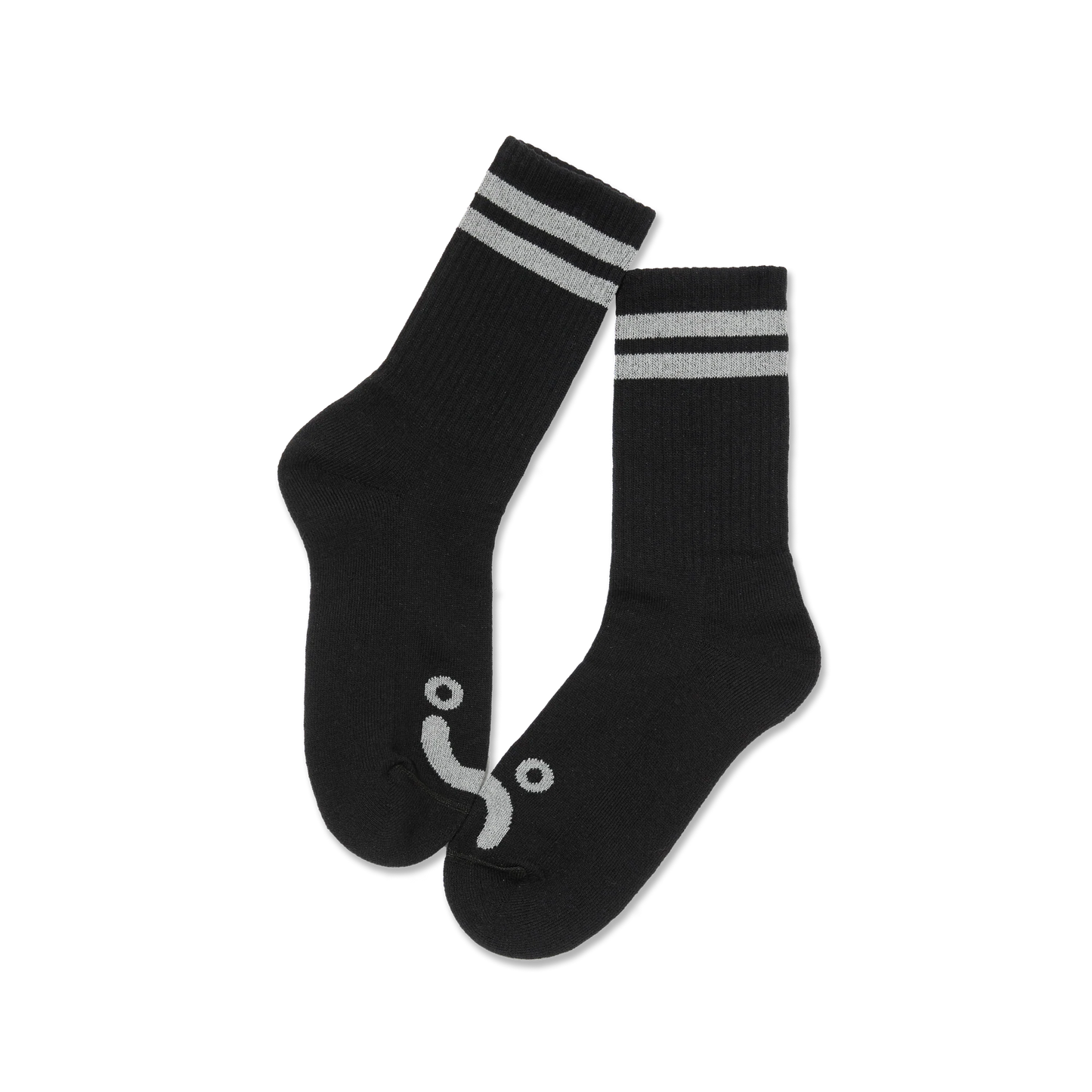 Polar Rib Socks Happy Sad Black Heather Grey