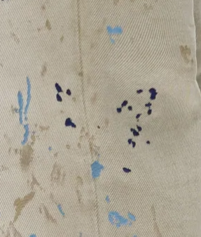 Purple Double Paint Embroidery Pelican Denim - Khaki