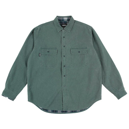 Theories Union Flannel Lined Button Up Shirt Sea Green