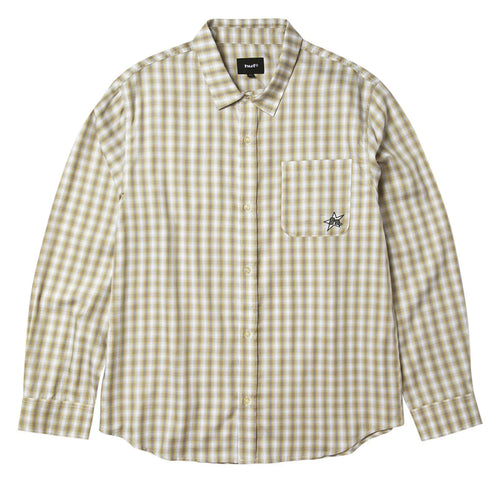 Huf H Star Button Up Long Sleeve Shirt Putty