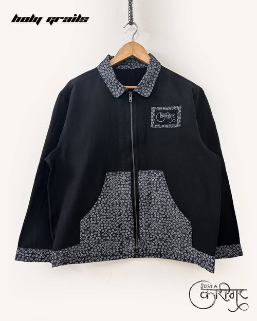 Midnight Dreams Black Denim Jacket HG x Just A Karigar