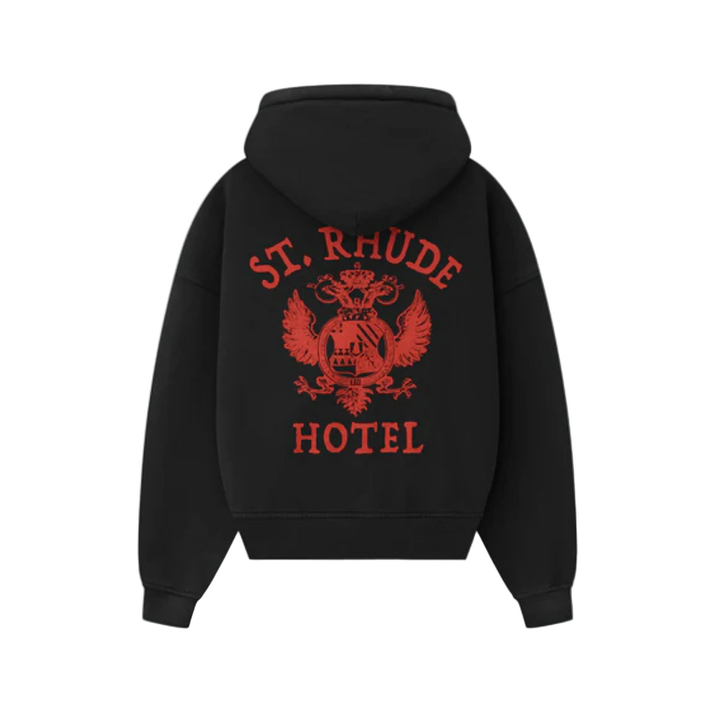 Rhude "ST. Rhude" Seal Zip-Up Hoodie - "Vintage Black"