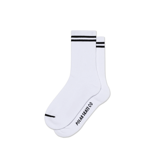 Polar Rib Socks 2 Stripe White Black