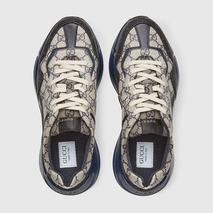 Gucci GG Rhyton Sneaker GG Supreme Canvas Beige Blue