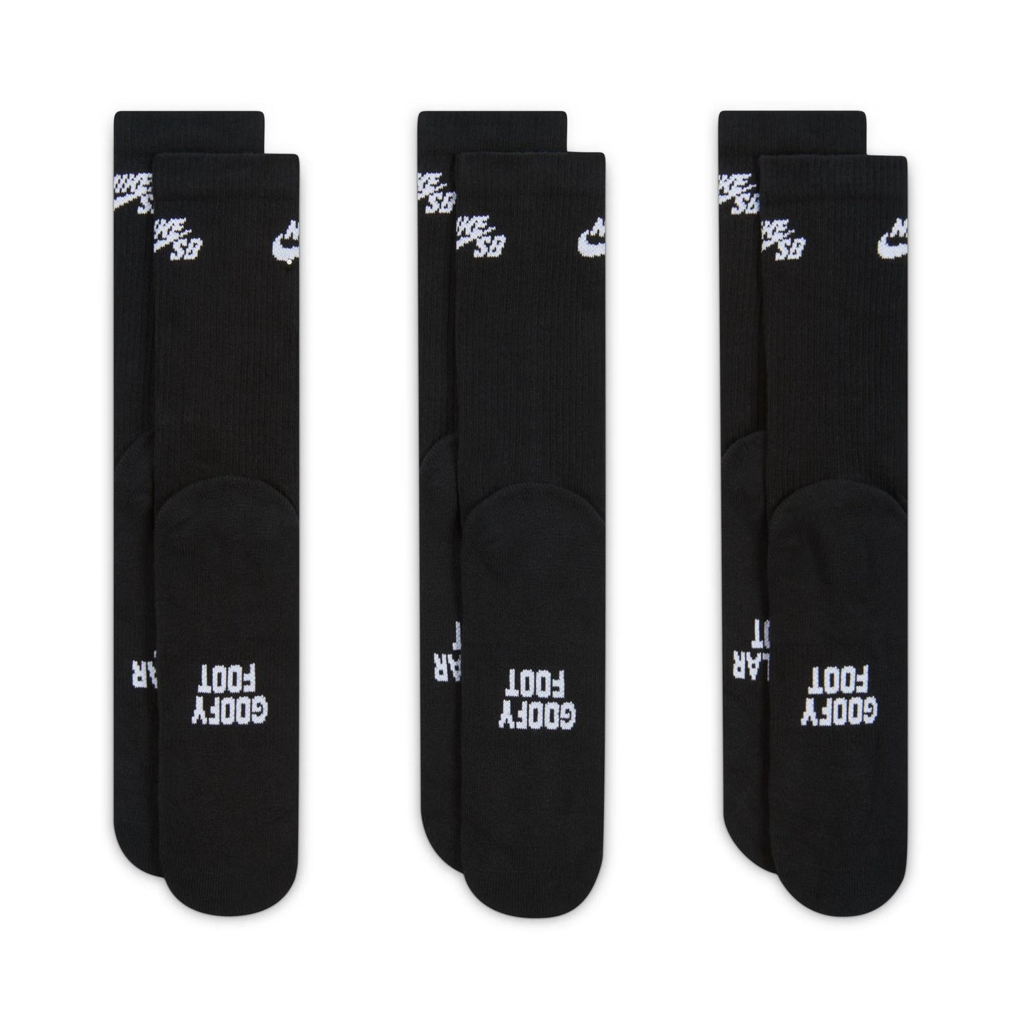 Nike SB Everyday Elevated Black Skate Socks 3 Pairs