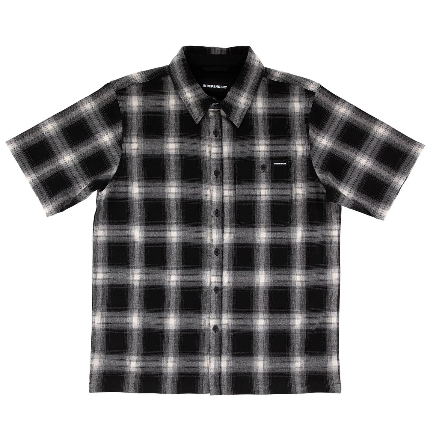 Independent Belmont S S Flannel Top Black Smoke