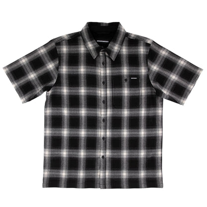 Independent Belmont S S Flannel Top Black Smoke