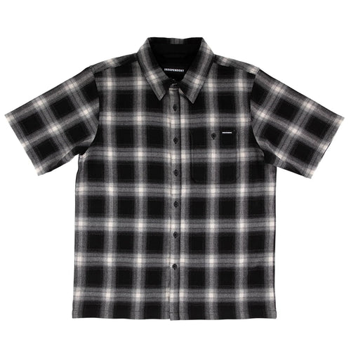 Independent Belmont S S Flannel Top Black Smoke