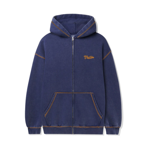 Butter Goods Jive Zip Thru Hood Washed Blue