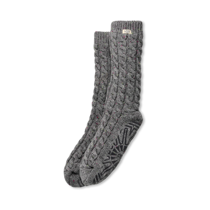 Women's Elowyn Cable Knit Fleece Lined in Charcoal Heather Confetti