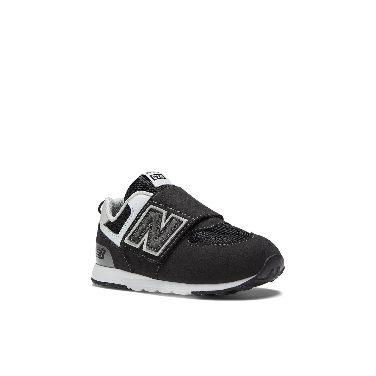 Toddler 574 B Hook & Loop in Black with Silver Metallic