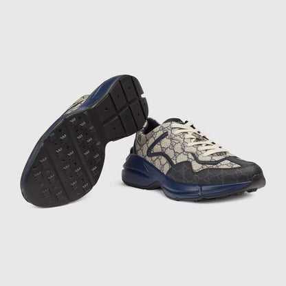 Gucci GG Rhyton Sneaker GG Supreme Canvas Beige Blue