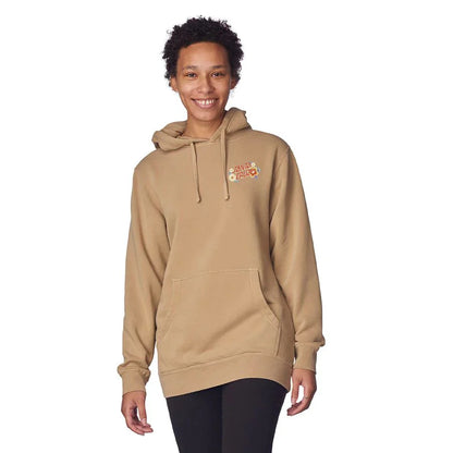 Santa Cruz Womens Free Spirit Floral P O Hooded Boyfriend Sweatshirt Sandstone