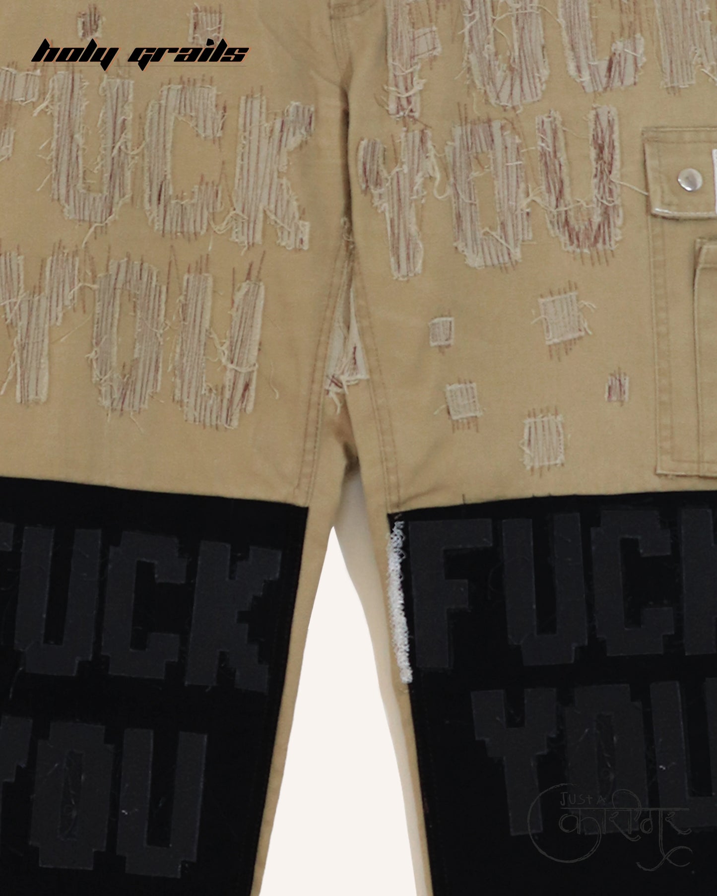 Fuck U Brown Denim Jeans HG x Just A Karigar