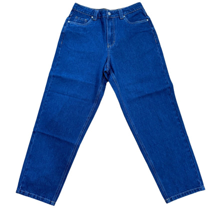 Kinetic Embroidered Baggy Denim Pants Deep Denim Blue