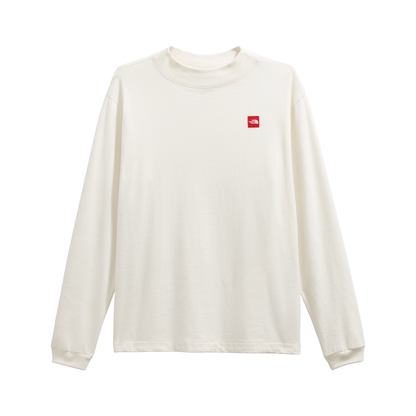 Men's Red Box Long-Sleeve Tee in White Dune