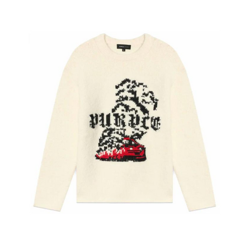 Purple Smoke Show Sweater - Beige