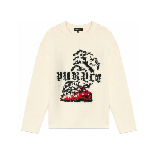 Purple Smoke Show Sweater - Beige