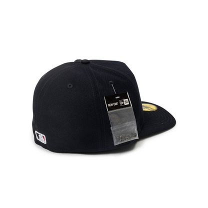 New Era Script Safety Pin Atlanta Braves A-Frame Fitted Hat - Navy