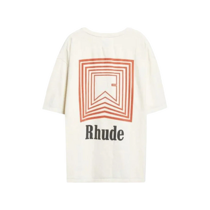 Rhude Chevron Logo Repeat T-Shirt - Vintage White