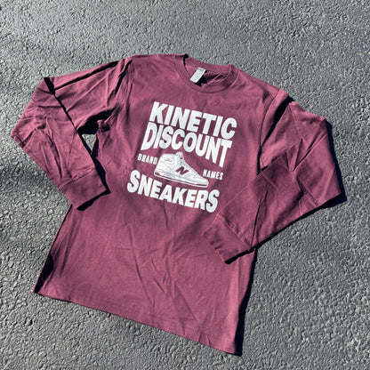Kinetic Discount Sneaks Long Sleeve Tee Maroon