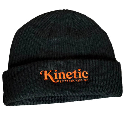 Kinetic Logo Cuff Beanie Black Orange