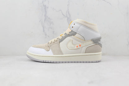 Jordan 1 Mid Craft Inside Out White Grey