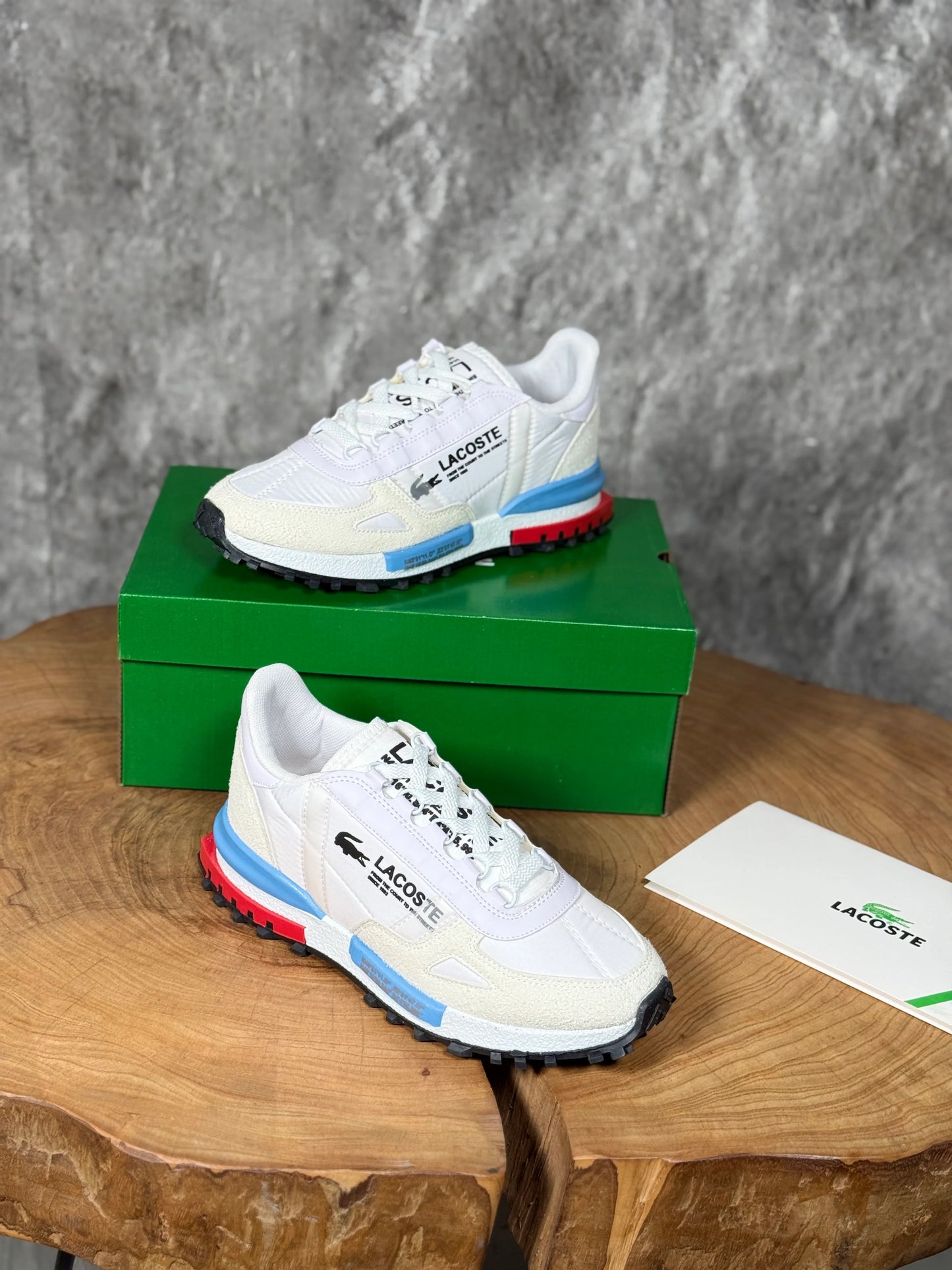 LACOSTE BEYAZ MAVİ TABANLI