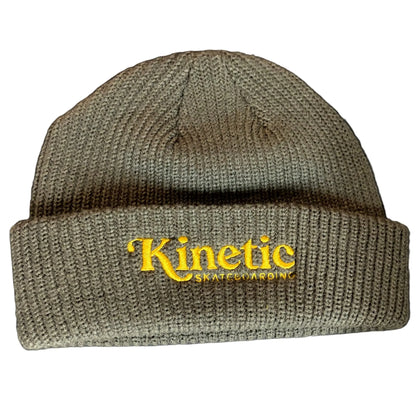 Kinetic Logo Cuff Beanie Olive Yellow