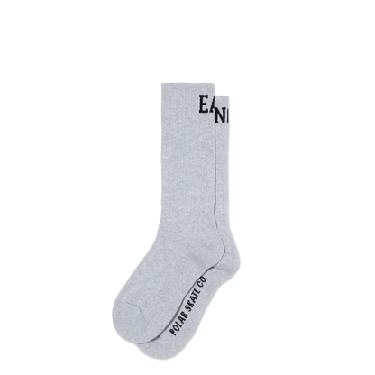 Polar Easy Now Long Rib Socks Heather Grey