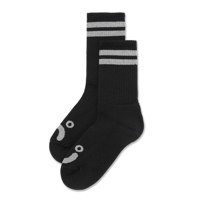 Polar Rib Socks Happy Sad Black Heather Grey