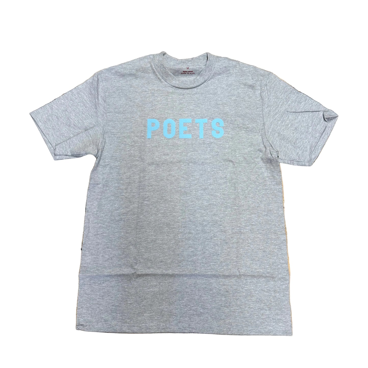 Poets OG Flocked T Shirt Grey Blue