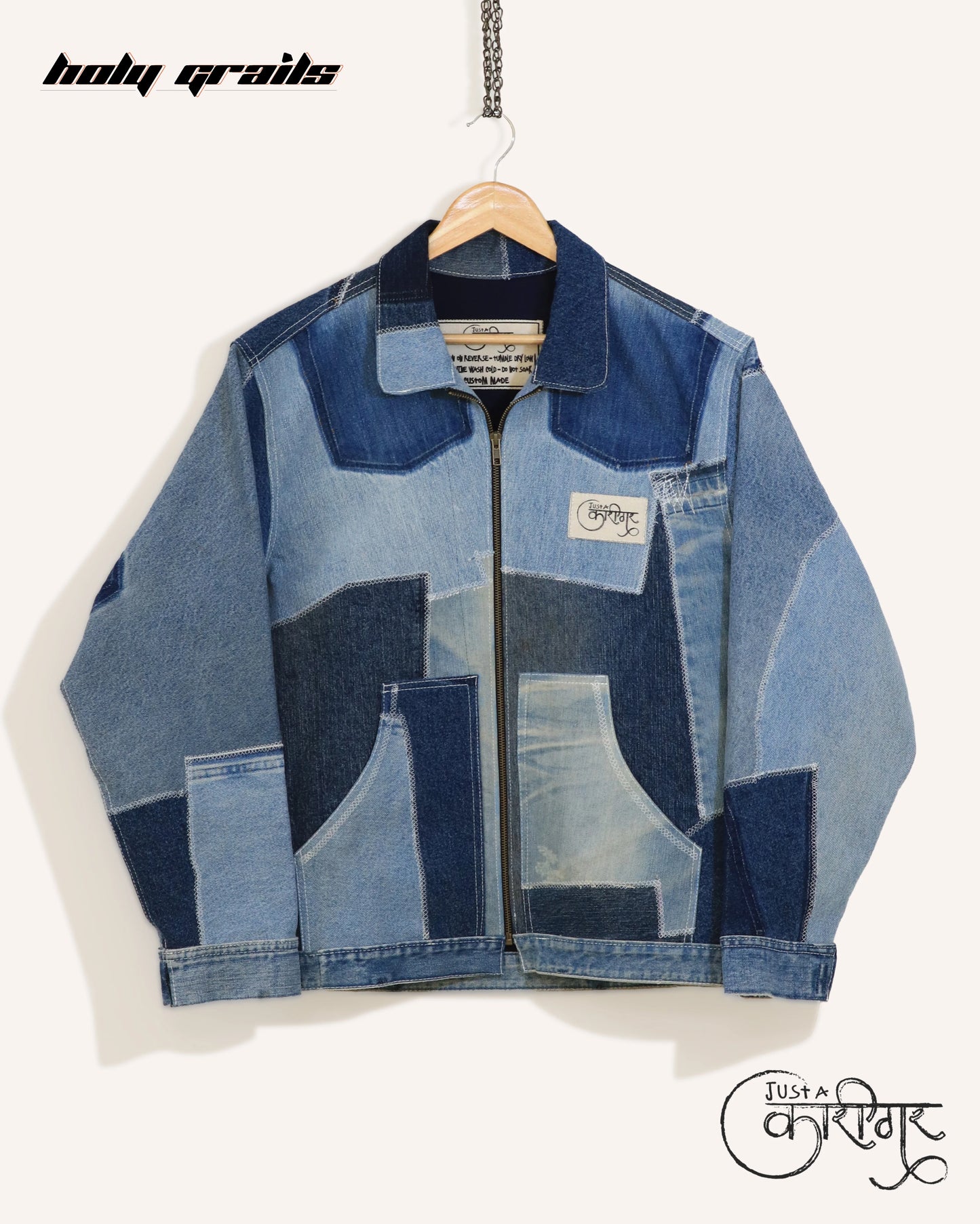 Leftover Blue Denim Jacket HG x Just A Karigar
