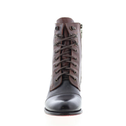 Bed Stu Judgement F385001 Womens Black Leather Lace Up Casual Dress Boots