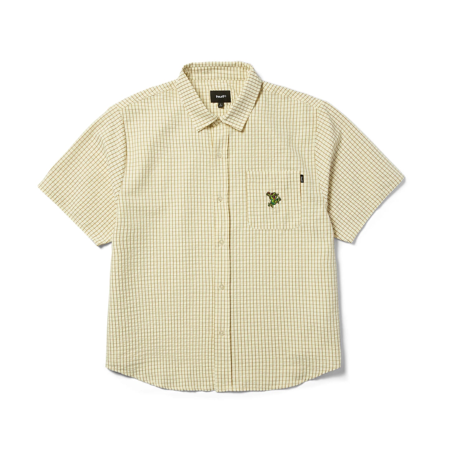 Huf Stuck On You Button Up S S Shirt Natural