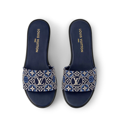 LV Lily Flat Mule Navy Blue