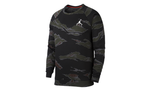 Jumpman Fleece Camo Crew Sweatshirt "Black" AV2310 010
